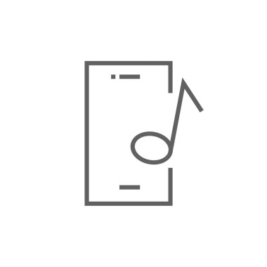 Müzik notu satırı simgesi ile telefon.