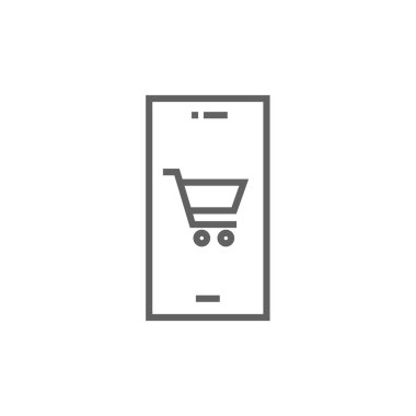 Çevrimiçi alışveriş hattı simgesi.