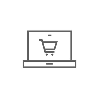 Çevrimiçi alışveriş hattı simgesi.