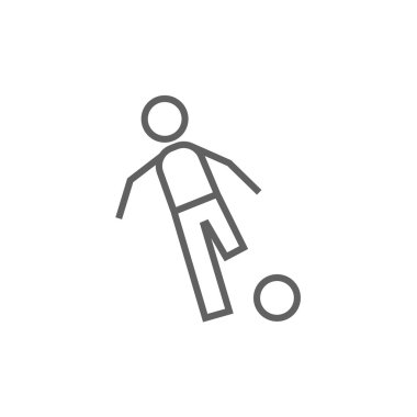 Top çizgisi simgesi olan futbolcu.