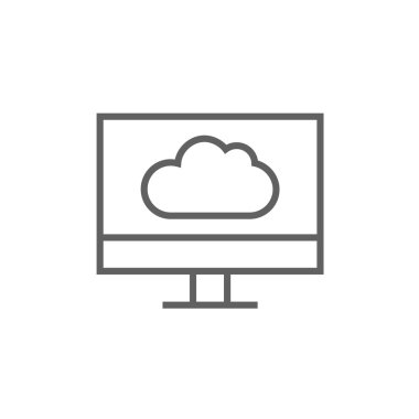 Bulut hesaplama çizgisi simgesi.