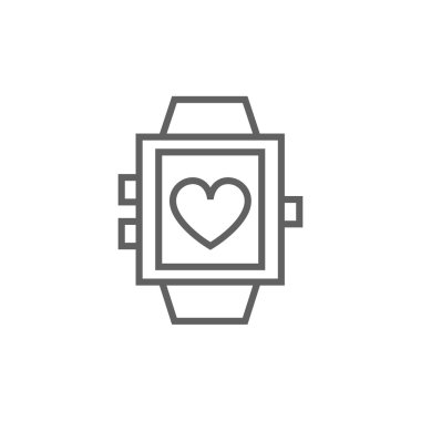 Smartwatch ile kalp işareti satırı simgesi.