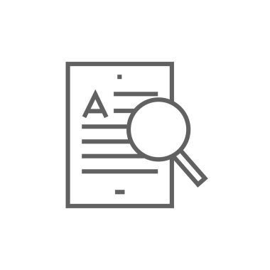 Tablet ve Büyüteç camı satırı simgesi.