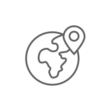 İşaretçi çizgi simgesi ile dünya