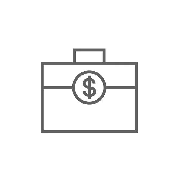 Suitcase with dollar symbol line icon. — Stockvector