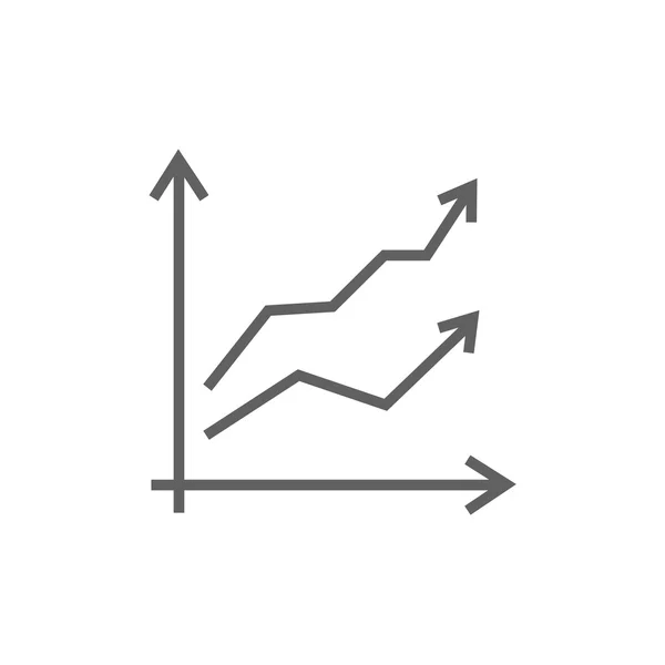 Growth graph line icon. — Stock Vector