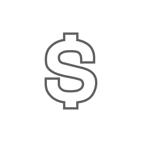 Dollarin symboli viiva kuvake . — vektorikuva
