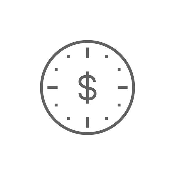 ドル記号の線のアイコンと壁掛け時計. — ストックベクタ