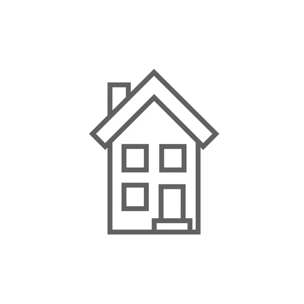 Two storey detached house line icon. — Stock Vector