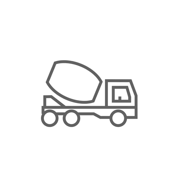 Betong mixer lastbil linje ikon. — Stock vektor