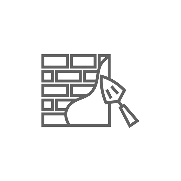 주걱 brickwall 라인 아이콘. — 스톡 벡터