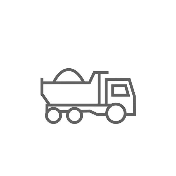 Dump truck lijn pictogram. — Stockvector