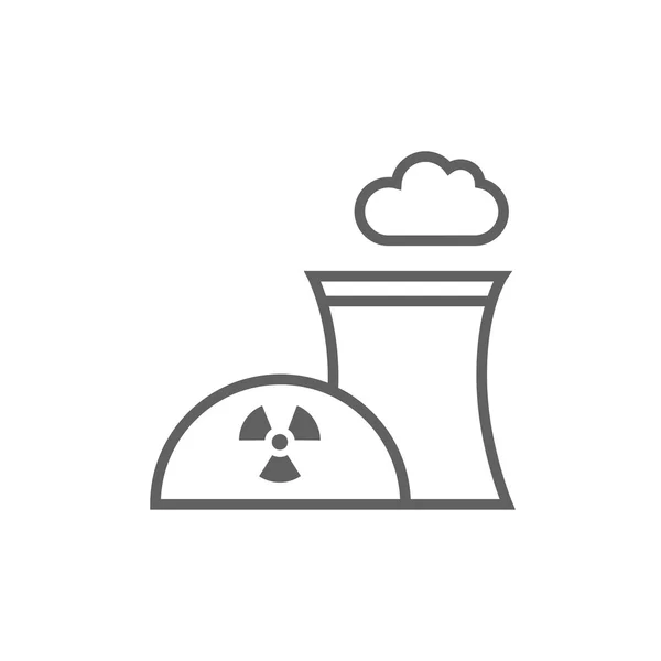 Icône de ligne de centrale nucléaire . — Image vectorielle
