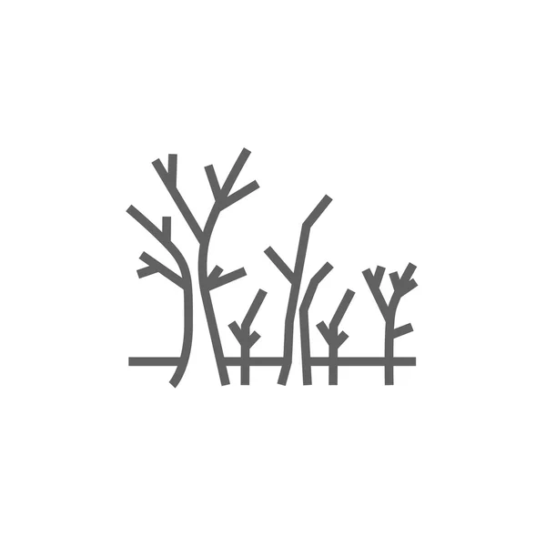 Árvore com ramos nus ícone de linha . —  Vetores de Stock