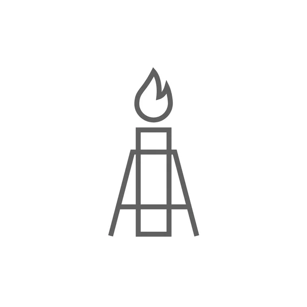 Gas flare line ikon . – Stock-vektor
