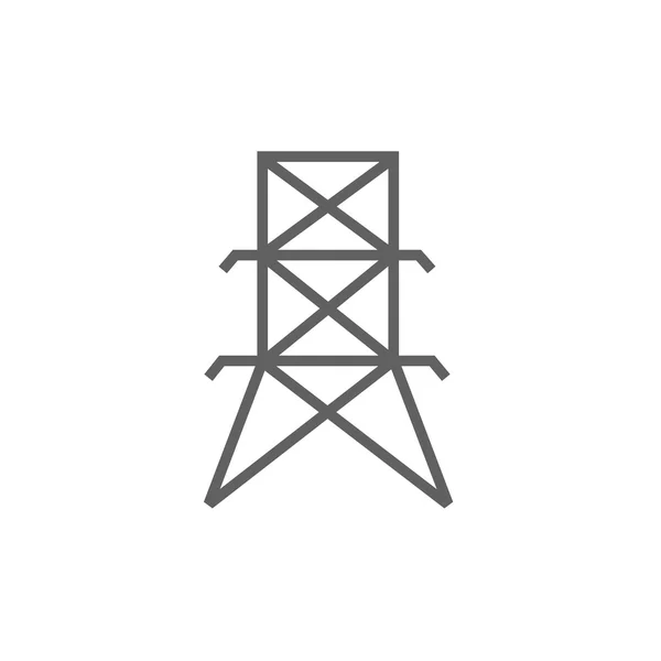 Ikona čáry elektrická věž. — Stockový vektor