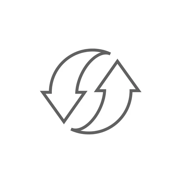 Deux flèches circulaires ligne icône . — Image vectorielle