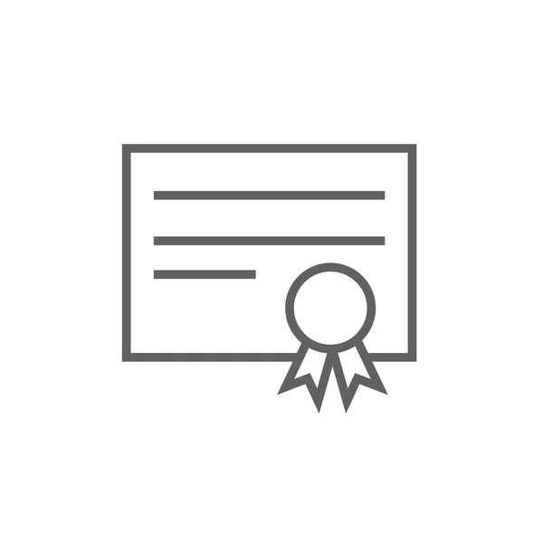 Icône de ligne de certificat. — Image vectorielle