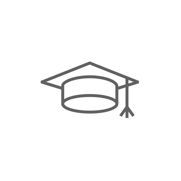 Icône ligne de chapeau de graduation. — Image vectorielle