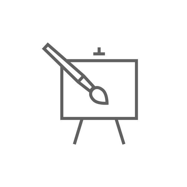 Staffli och målar pensel ikon. — Stock vektor