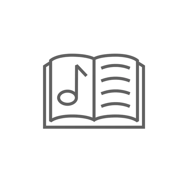 Libro de música línea icono . — Archivo Imágenes Vectoriales