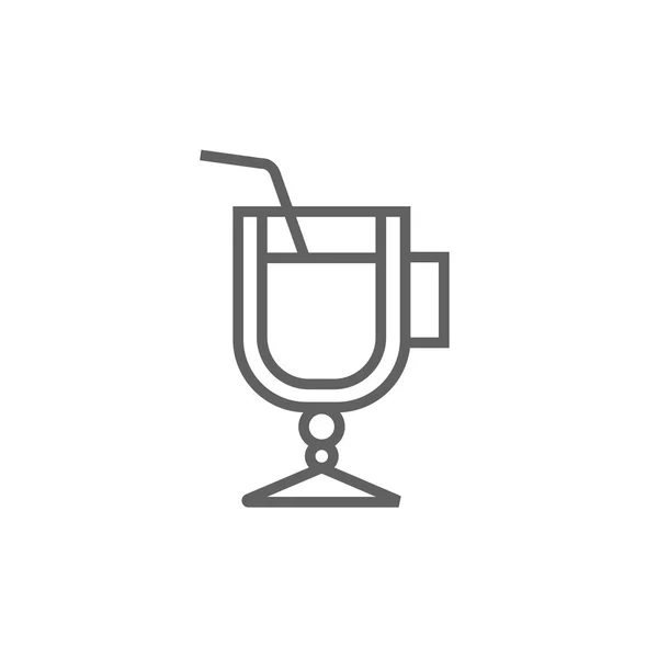 Bicchiere con icona della linea di paglia da bere . — Vettoriale Stock