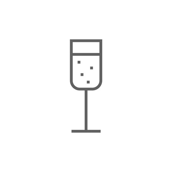 Icono de línea de copa de champán . — Vector de stock