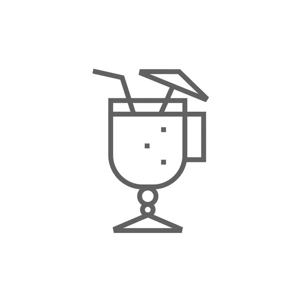 Glas med dricka sugrör och paraply ikon. — Stock vektor