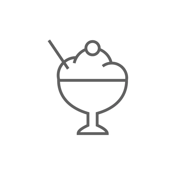 Cup of ice cream line icon. — Stock Vector