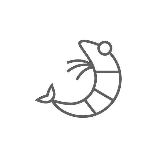 Icono de línea de camarones . — Vector de stock