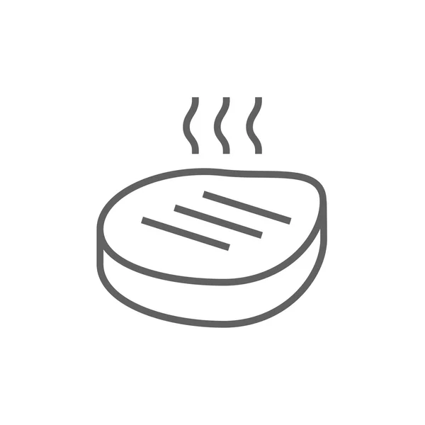 Linea di bistecca alla griglia icona . — Vettoriale Stock