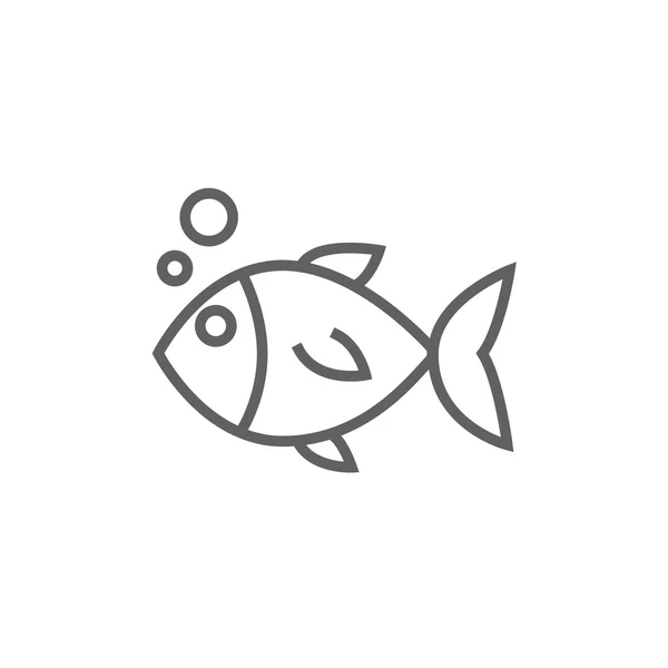 Little fish under water line icon. — Stock Vector