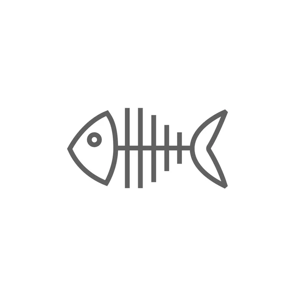 Fish skeleton line icon. — Stock Vector