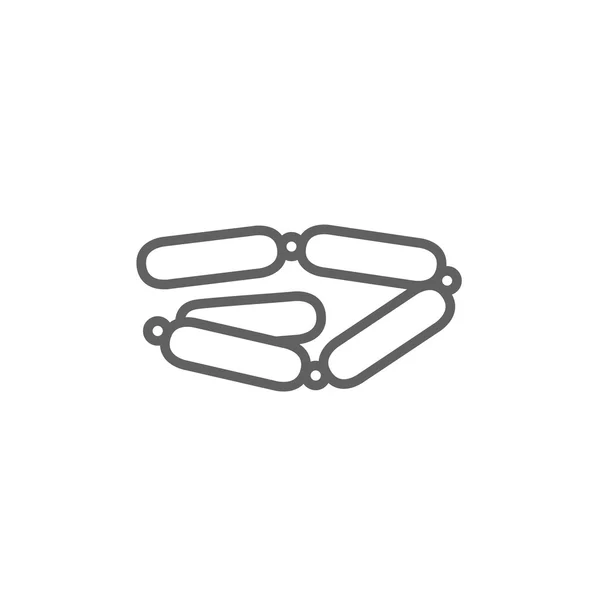Icône de ligne de chaîne de saucisses . — Image vectorielle