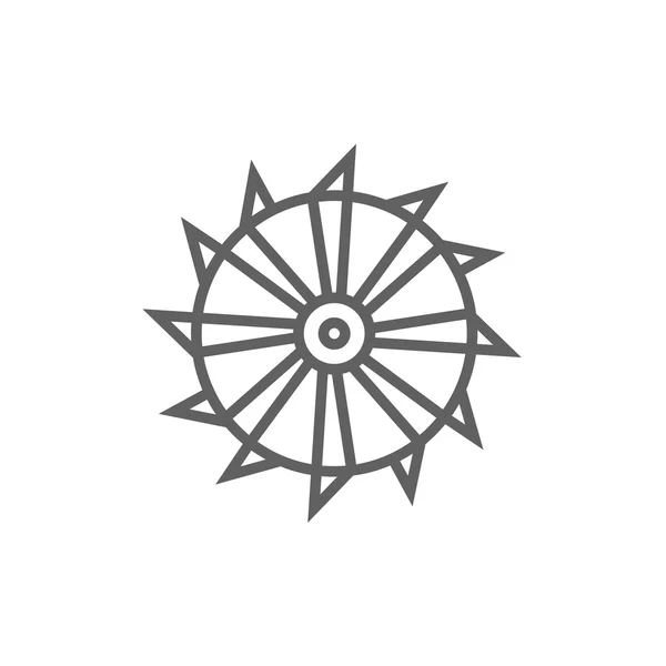 Tambor de corte giratorio del icono de la línea de máquina de carbón . — Vector de stock