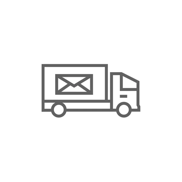 Icône de ligne Mail van . — Image vectorielle