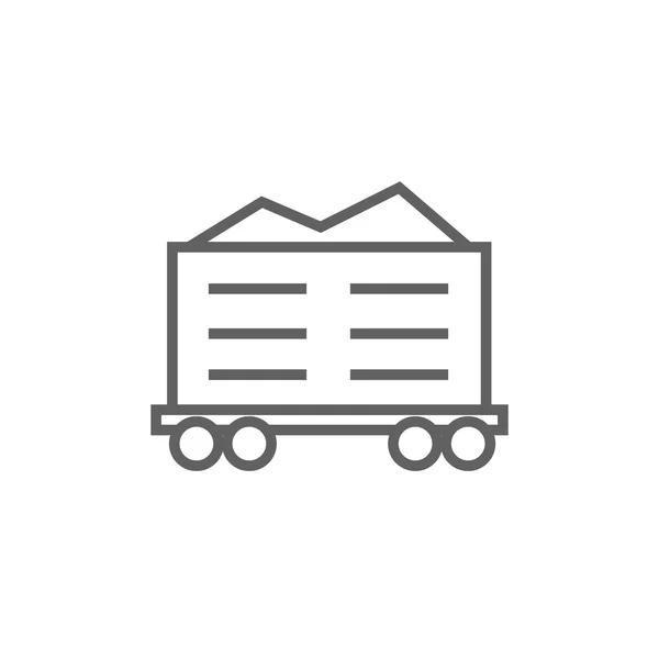 Cargo wagon linii ikona. — Wektor stockowy