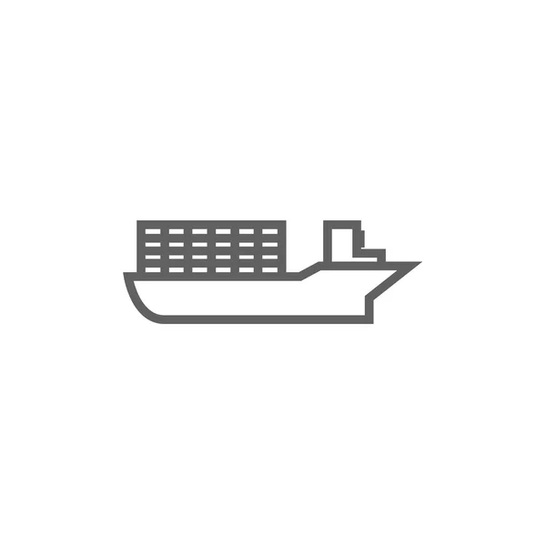 Ikona čáry nákladní kontejnerová loď. — Stockový vektor