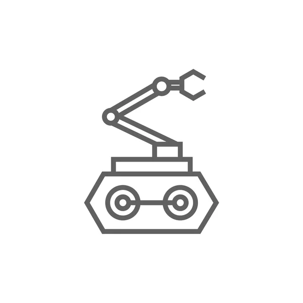 Industrial mechanical robot arm line icon. — Stock Vector