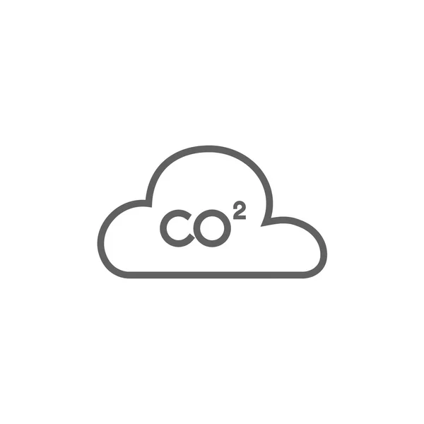 CO2 sign in cloud line icon. — Stockový vektor