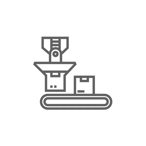 Robotic packaging line icon. — Stock Vector