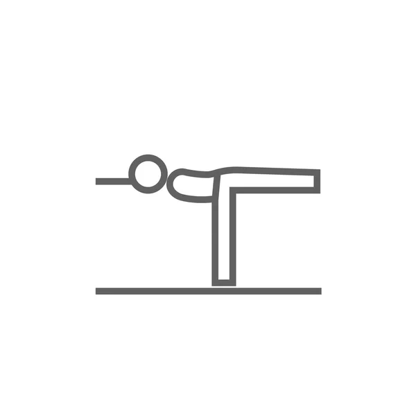 Man praktizerende yoga lijn pictogram. — Stockvector