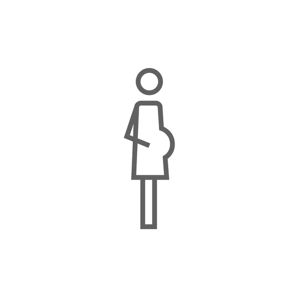 Kobieta w ciąży linia ikona. — Wektor stockowy