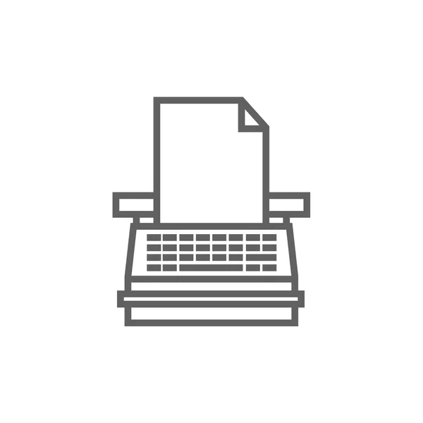 Icono de línea de máquina de escribir . — Archivo Imágenes Vectoriales