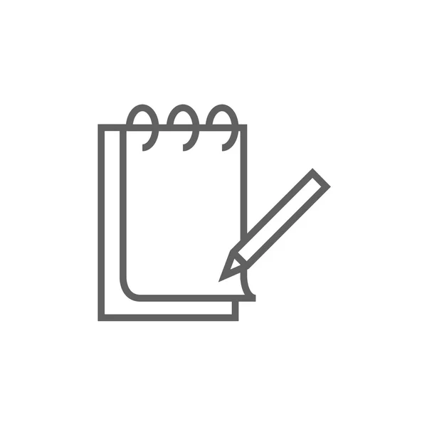 Anteckningsblock med penna ikon. — Stock vektor