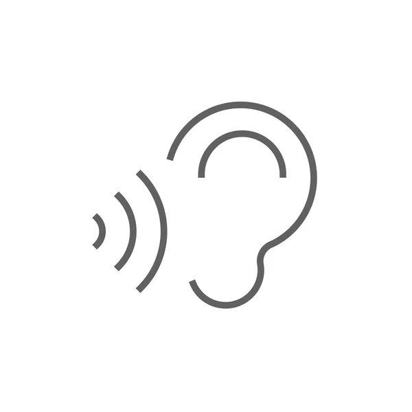 Icône de ligne d'ondes auditives et sonores . — Image vectorielle
