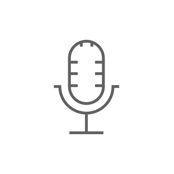 Retro microphone line icon. — Stock Vector