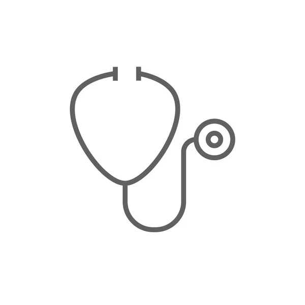 Stethoscoop lijn pictogram. — Stockvector