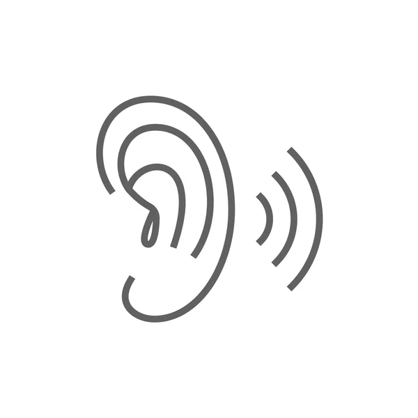Icona linea orecchio umano . — Vettoriale Stock
