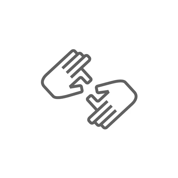 Vinger taalpictogram lijn. — Stockvector